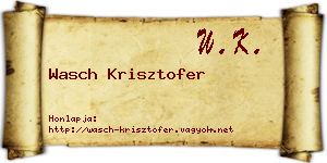 Wasch Krisztofer névjegykártya